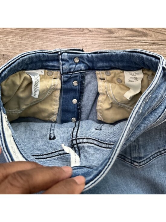 rag bone Nina High Rise Ankle Flare Jean Womens 25 Brighton Wash Button Front - Picture 16 of 16